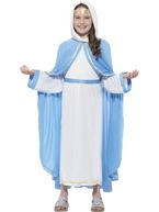 Kostium dziecięcy "Maryja" sukienka biało - błękitna