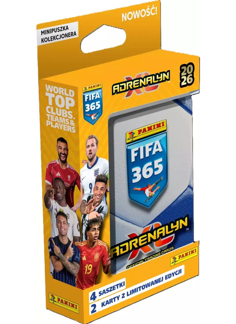 FIFA365 2026 Adrenalyn XL Mini puszka: 4 saszetki + 2 karty limitowane