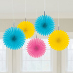 Rozety ozdobne - żółte 5 sztuk