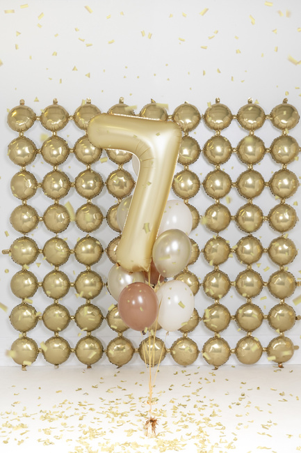 Balon foliowy 34" mat złoty numer 7