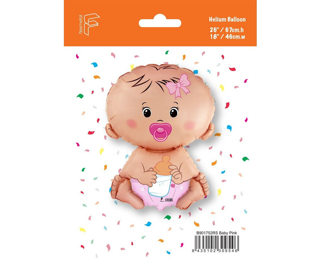 Balon foliowy 24" "Dziecko Bobas" różowy