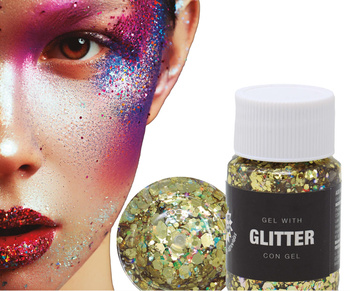 Brokat w żelu 20g - złoty