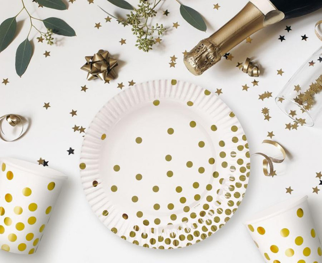 Groszki Złote - Talerzyki 18cm 6 sztuk