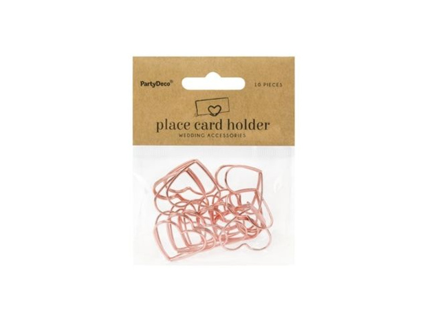 Wizytownik - stojak Serce pudrowy róż 10 sztuk