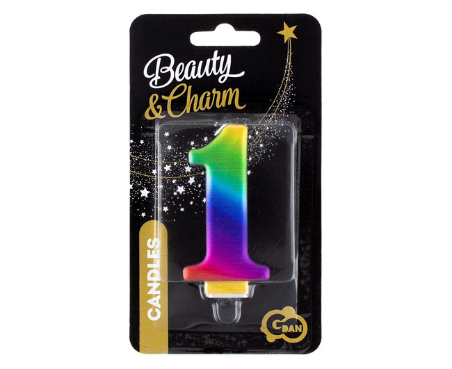 Świeczka cyferka B&C galaxy ombre "1"