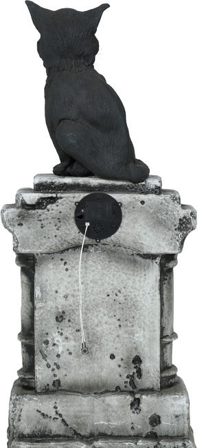 Halloweenowa dekoracja ogrodu interaktywny NAGROBEK z kotem