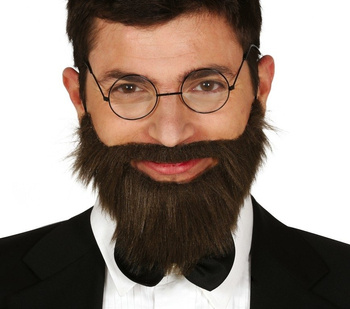Broda i wąsy "Profesorek" brązowa