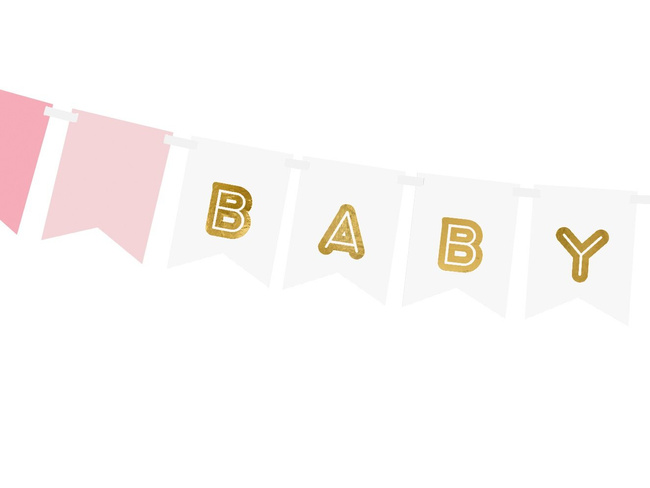Baby Shower - Baner Baby Girl różowy 175cm
