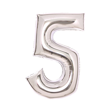 Balon foliowy 26"srebrny numer 5