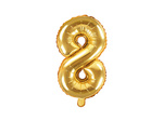 Balon foliowy 14" złota mini cyfra 8