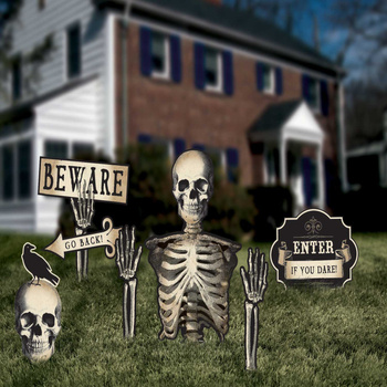 Halloweenowa dekoracja ogrodu Szkielet 6 elementów