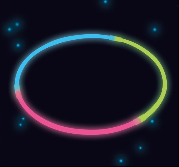 Fluoryzacyjny naszyjnik świecący w ciemności 60cm 3kolor 4 sztuki