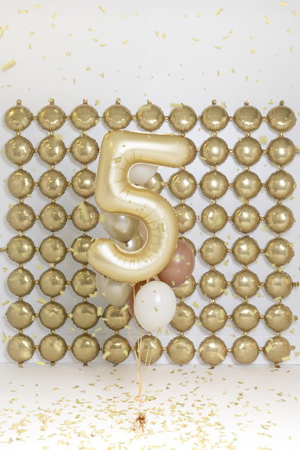 Balon foliowy 34" mat złoty numer 5