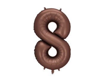 Balon foliowy 34" mat brąz mocca numer 8
