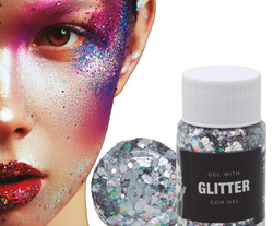 Brokat w żelu 20g - srebrny