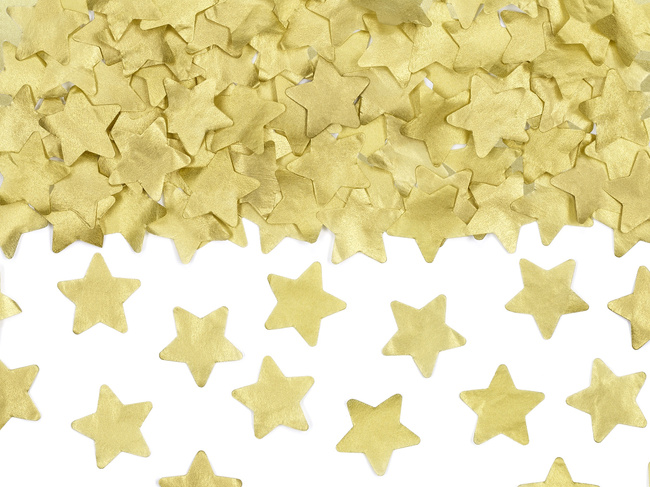Konfetti pneumatyczne GWIAZDKI złote, szampan 20cm