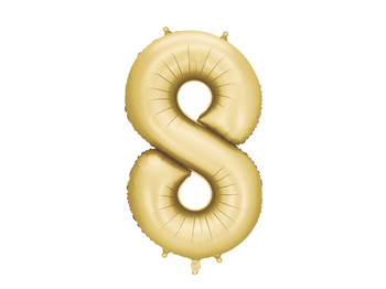 Balon foliowy 34" mat złoty numer 8