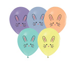  Balony nadruk 12" Króliczki mix 5 sztuk