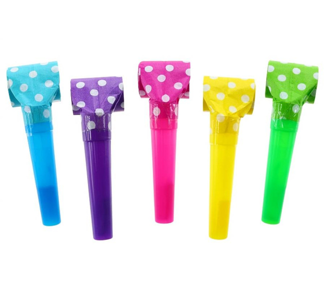 Trąbki papierowe w groszki 5 sztuk