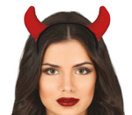 Opaska "Rogi diabła" czerwone materiałowe