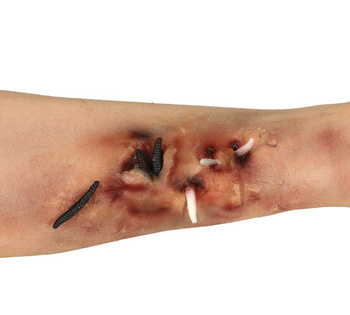 Charakteryzacja - sztuczna skóra z robakami