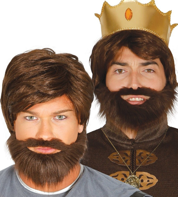 Broda i wąsy "Profesorek" brązowa