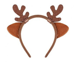 Opaska "Rogi renifera" małe brązowe