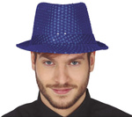 Kapelusz w cekiny - Niebieski