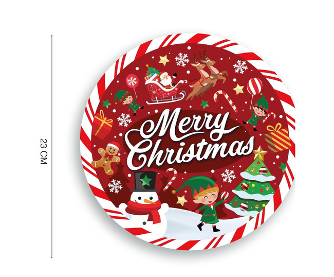 Świąteczne - Talerze 23cm Merry Christmas 6 sztuk