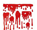 Krwawe ślady - ociekająca krew żelowa dekoracja
