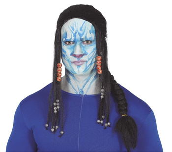 Peruka "Avatar" z warkoczem