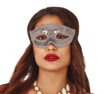 Maska karnawałowa "Cekiny" srebrna
