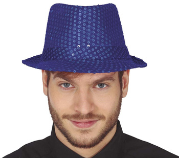 Kapelusz w cekiny - Niebieski