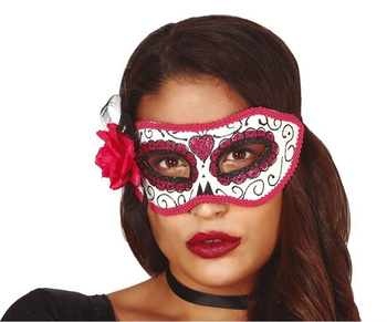 Maska karnawałowa "Kościotrup - Day of Dead" róża