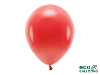 Balony Eco 30cm pastel czerwone 10 sztuk