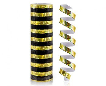 Serpentyna holograficzna 4m - złoto - czarna 1 sztuka