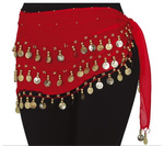 Akcesoria arabskiej tancerki - chusta z monetami