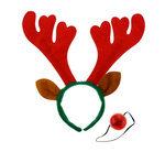 Rogi Renifera na opasce + świecący nos