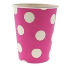 Groszki Różowe fuksja - Kubeczki 270ml 6 sztuk
