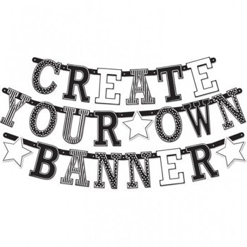 Baner personalizowany Czarno - Biały 84 elementy