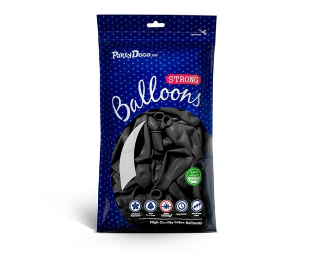 Balony Bel 12" metalik czarne BLACK 10 sztuk