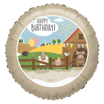 Balon foliowy 17" Happy Birthday Farma
