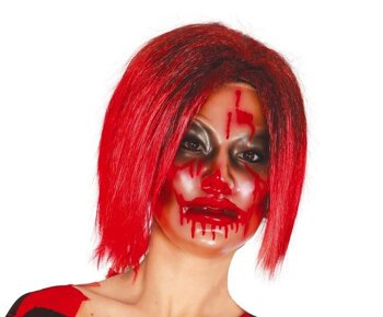 Maska "Zakrwawiona kobieta" przeźroczysta z krwią