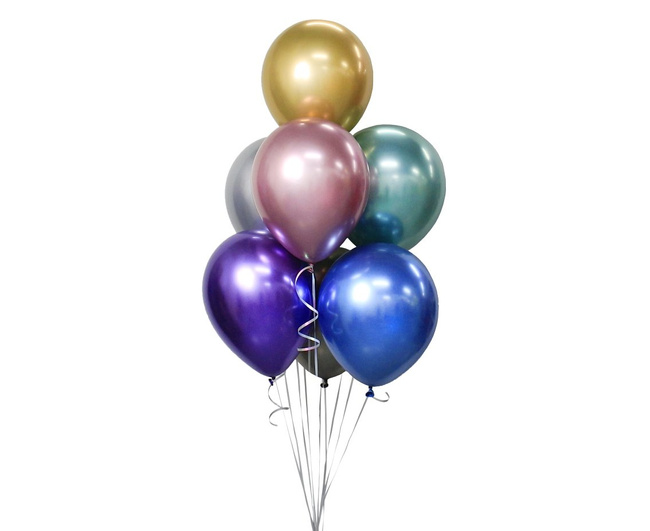 Balony 12" B&C chrom mix 7 sztuk