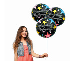 Balon foliowy 18" Gwiazdki - Wszystkiego Najlepszego