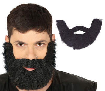 Broda i wąsy gęste, czarne