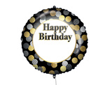 Balon foliowy 18" Happy Birthday personalizowany, czarny