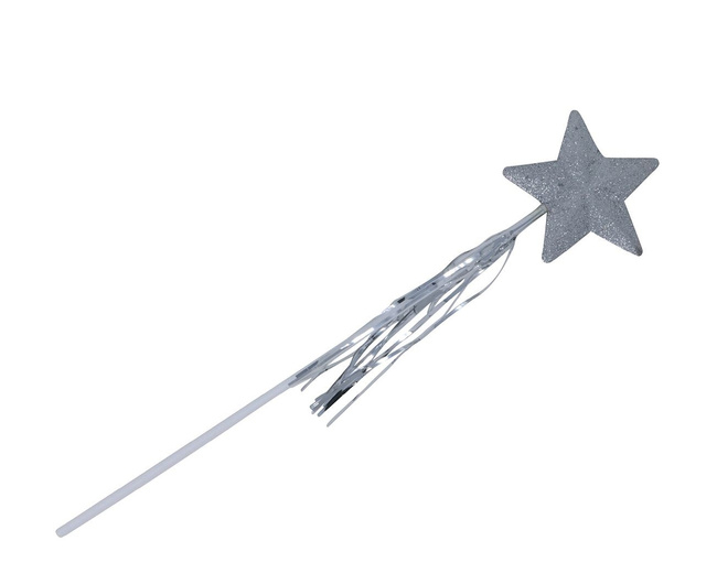 Różdżka Księżniczki gwiazdka 45cm srebrna