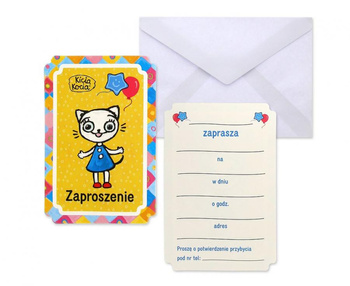 Kicia Kocia - Zaproszenia uniwersalne z kopertami 6 sztuk