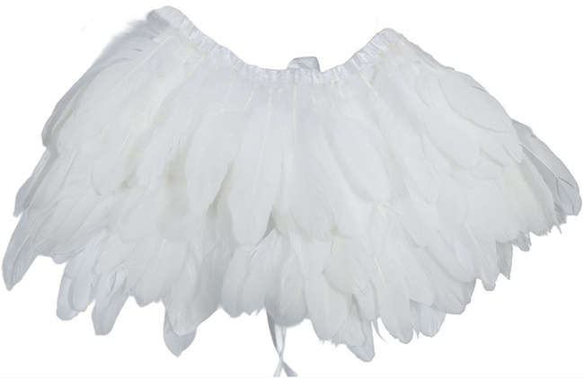 Peleryna z piór biała